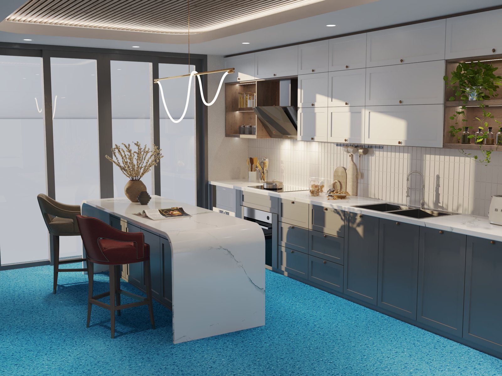 Charmain Flooring — CVG-T05 Blue Terrazzo